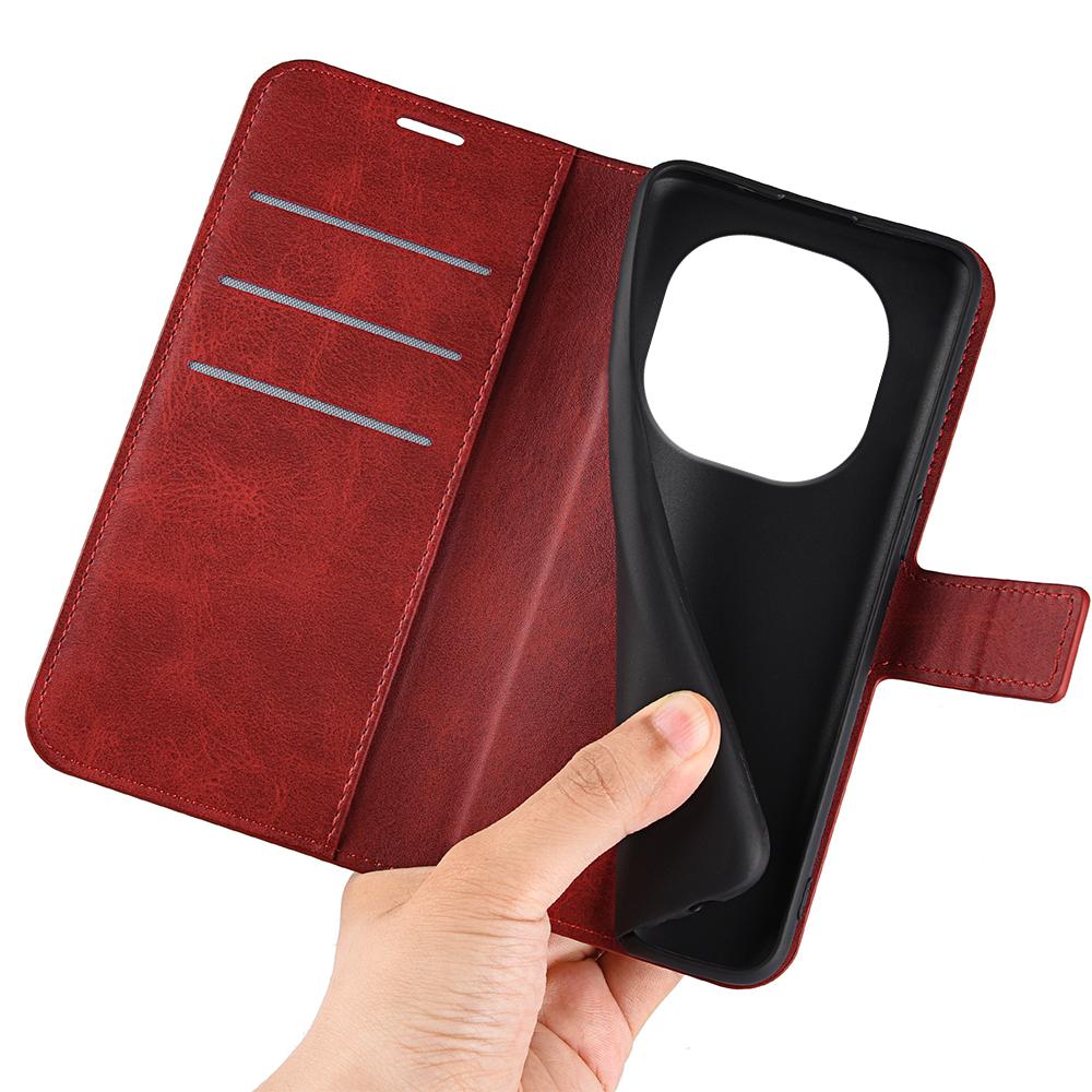 For Xiaomi Redmi Note 14 Pro 5G/Poco X7 5G Stand Case Anti-Scratch Calf Texture Leather Phone Cover