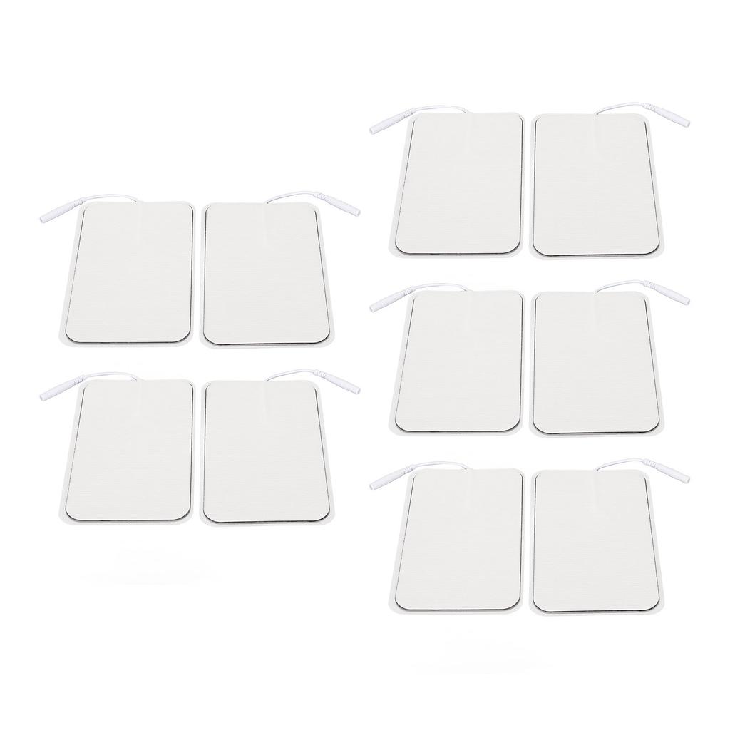 10Pcs TENS Unit Replacement Pads Rectangular Reusable Electrode Patches for Electrotherapy Muscle Stimulator Aperture