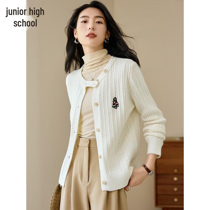 Chushen Damen Bestickter Strickcardigan mit lockerer Passform