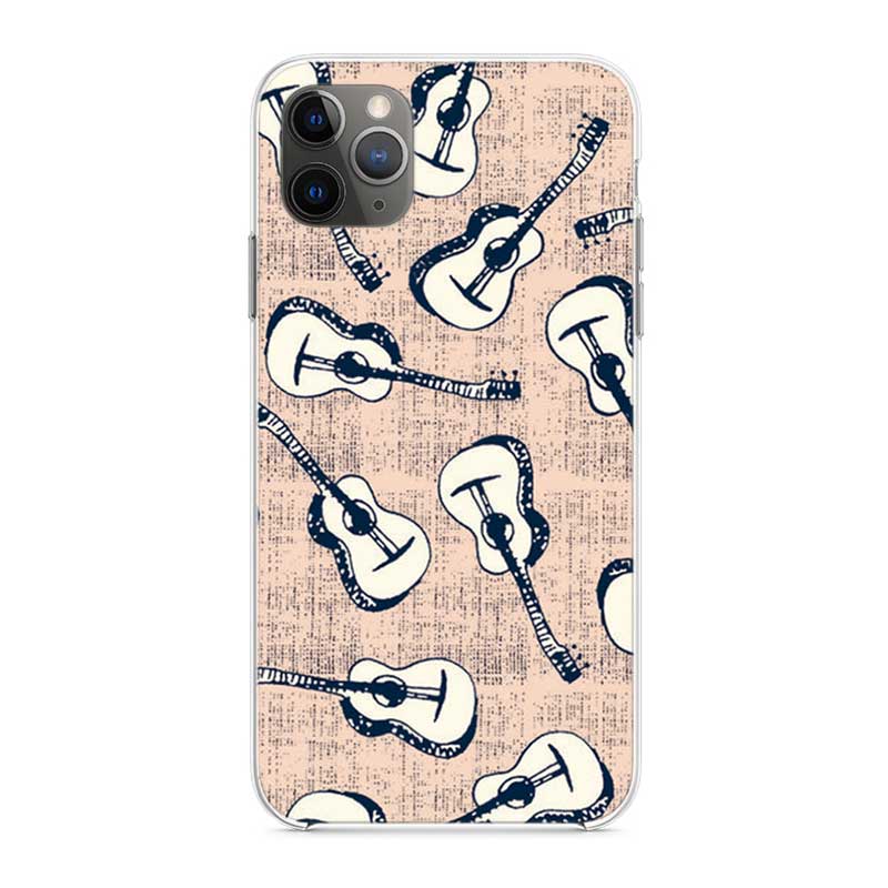 Guitar Music Soft Mobile Phone Covers For IPhone X XS MAX SE 2020 XR 11 11Pro 12 Mini Shell 8 7 6 6S Plus Transparent TPU Case