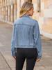 2026 Women's Trendy Long-Sleeve Denim Jacket with Pockets and Fitted Shorts