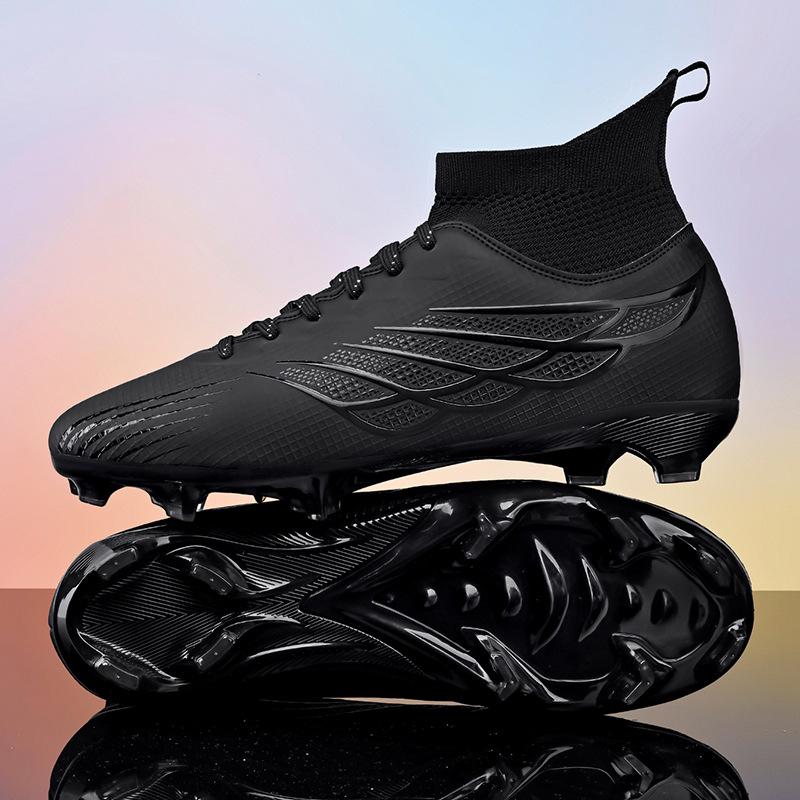 High-top football shoes tf broken nails artificial turf AG nails leather feet boys and girls children and adolescents students training shoes