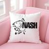 NNash Fishing logo Cushion Cover Soft Plush Throw Pillow Cushion CoverDoubleSided Printed Pillow Case for Sofa Home Decor