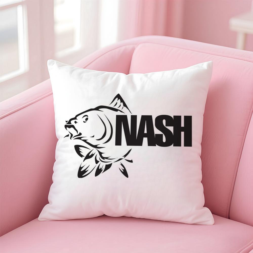 NNash Fishing logo Cushion Cover Soft Plush Throw Pillow Cushion CoverDoubleSided Printed Pillow Case for Sofa Home Decor