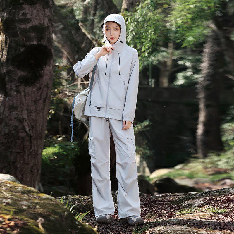 Atmungsaktives Sommer-Paar-Set: Ultra-dünner Eis-Seiden-Sonnenschutz-Hoodie & Hose