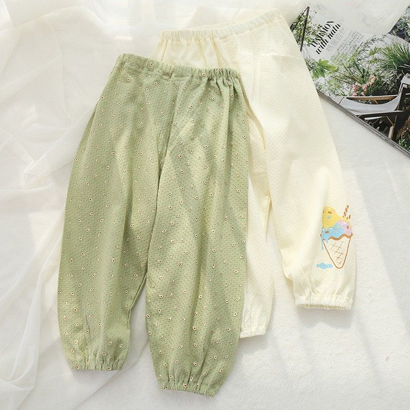 

Детские повседневные брюки длинные летние тонкие мягкие дышащие повседневные брюки-фонарики для девочек 130