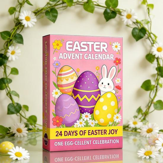 24Pcs Easter Bunny Countdown Calendar Dig Kit Treasure Hunt Excavation Toys for Kids Includes Dig Tools & Surprise Figurines Fun DIY Activity for Boys