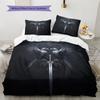 Bird and Sword Pattern Bedding Quilt Set  Home Decoration  Gift (1 * duvet cover + 2 * pillowcase  without core)