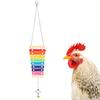 Wooden Xylophone Pecking Diversion SoundProducing Toy w Grinding Stone for Pet Chicken Parrots