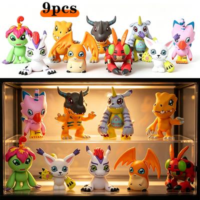 9Pcs Digimon Anime Action Figures Model Pvc Collection Ornaments Statue Dolls Birthday Toy Gifts Premium In-Stock Items