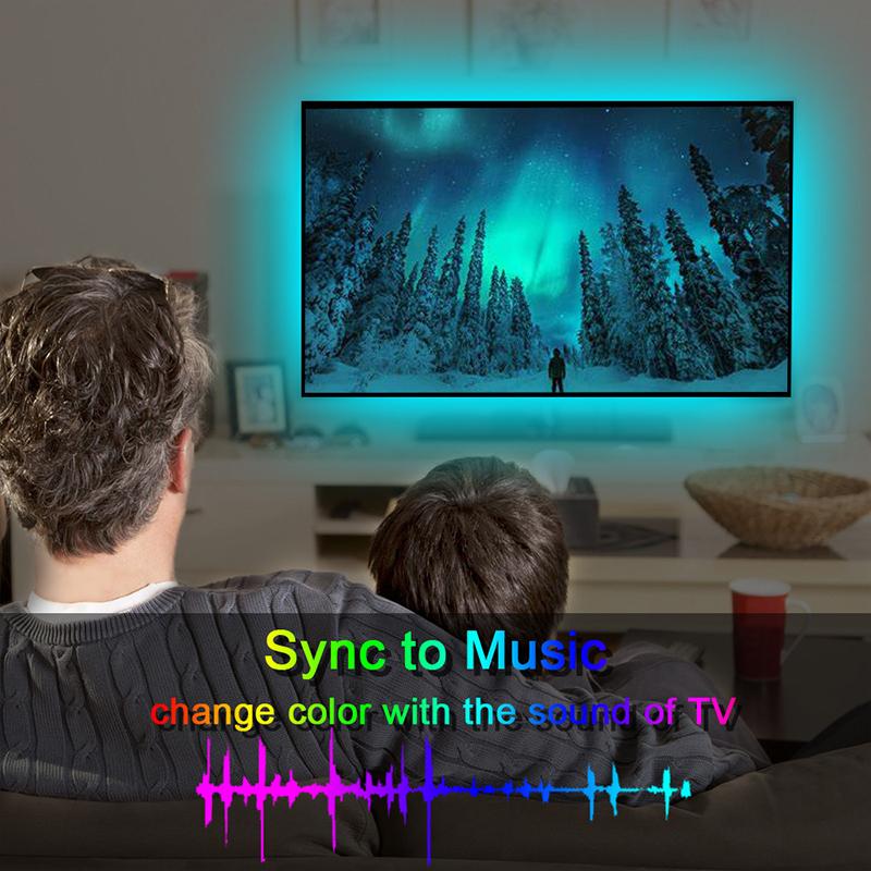 5V USB Bluetooth LED Strip Light SMD 5050 RGB Flexible Tape APP Control TV Background Atmosphere Decor 1-25M