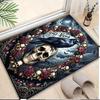 1PC Custom Name Raven Skull Roses Moon Night Theme Floor Mat Ideal for Living Room, Game Rooms, Office, Bedroom,Floor Mat Playful Design