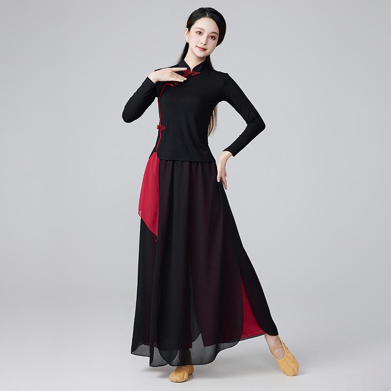 

Комплект костюма для бальных танцев из шифона со средним рукавом M (42.5-47.5 kg)