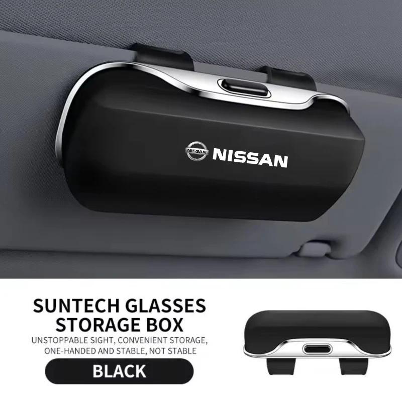 For Nissan X-trail Qashqai Juke Pulsar Sentra Altima Patr Car Visor Sunglasses Glasses Case Glasses Holder Clip Box Accessories