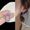 1 Pair Blue Daisy Flower Earrings, Sweet Elegant Stud Design - Daily Vacation Holiday Gift for Women, Alloy Jewelry