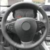 Car Steering Wheel Hand Sewing Leather Cover Trim For BMW X3 E83 2005-2010 Black