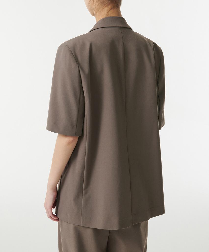 Musinsa Standard Woman Women'S Lightweight Oversized Short Sleeve Blazer [Dusty Beige]