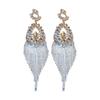 2025 Nowa Moda Długie Kolczyki z Frędzlami z Cyrkonii Kobiety Kolczyki Wiszące Statement Temperament Błyszczące Geometryczne Cyrkon Damskie