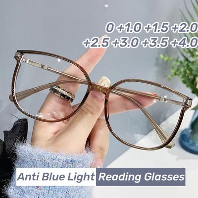 Ultra Light  Anti Blue Light Eyewear New Fashionable Large Frame Presbyopia Glasses Men Women Reading Glasses Casual Eyeglasses