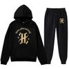 Herren Kapuzenpullover Mit Gotischem Bogen Buchstaben Druck Fleecegefüttert Lässiger Pullover