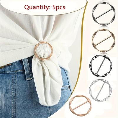 5 Stück Vielseitige Metall-Schal- & T-Shirt-Clips - Einfache Knot- und Taillen-Raff-Accessoires zum Nähen und Stricken