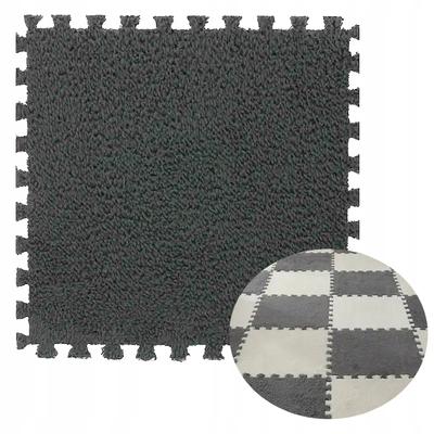 Floor Puzzle Plush Foam Carpet Mat Velvet Children 30Cm Gray