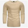 Camisa de Manga Larga con Cuello en V de Algodón Lino para Hombre de Corte Holgado