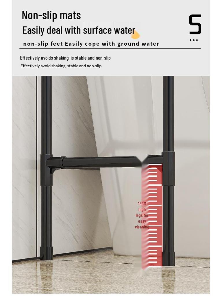 Bathroom & Kitchen Floor-Standing Punch-Free Toilet Storage Rack