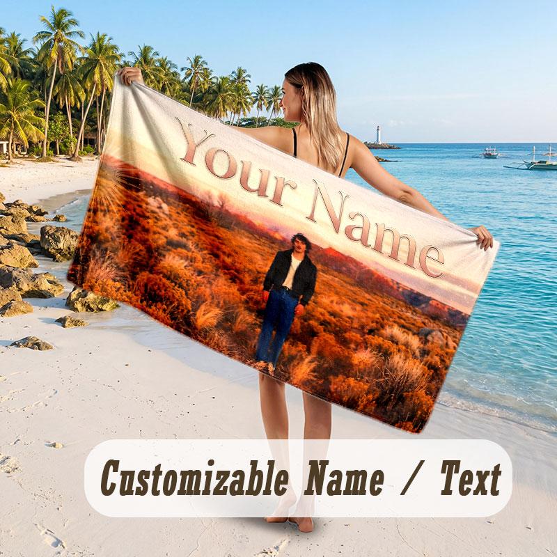 Custom Name Large Beach Towel,Benson Boone Quick Absorbent Towel For Outdoor Travel Poolside