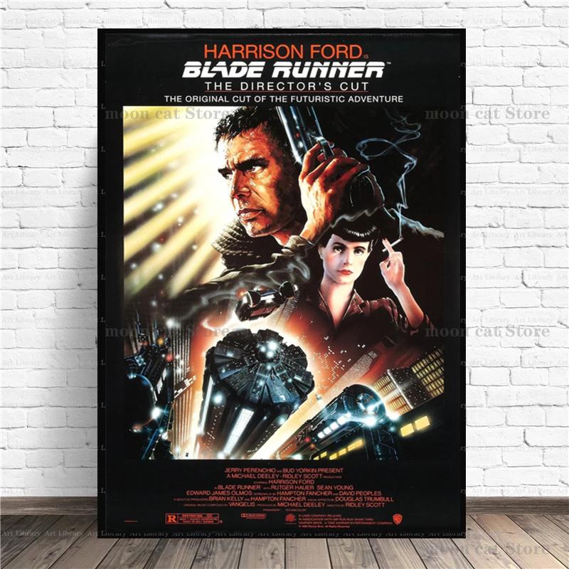 Filme Retrô Blade Runner(1982) Pôster de Filme Clássico de Ficção Científica Pintura em Tela Arte de Parede Fotos Vintage Decoração de Casa Clube Cinema Presente