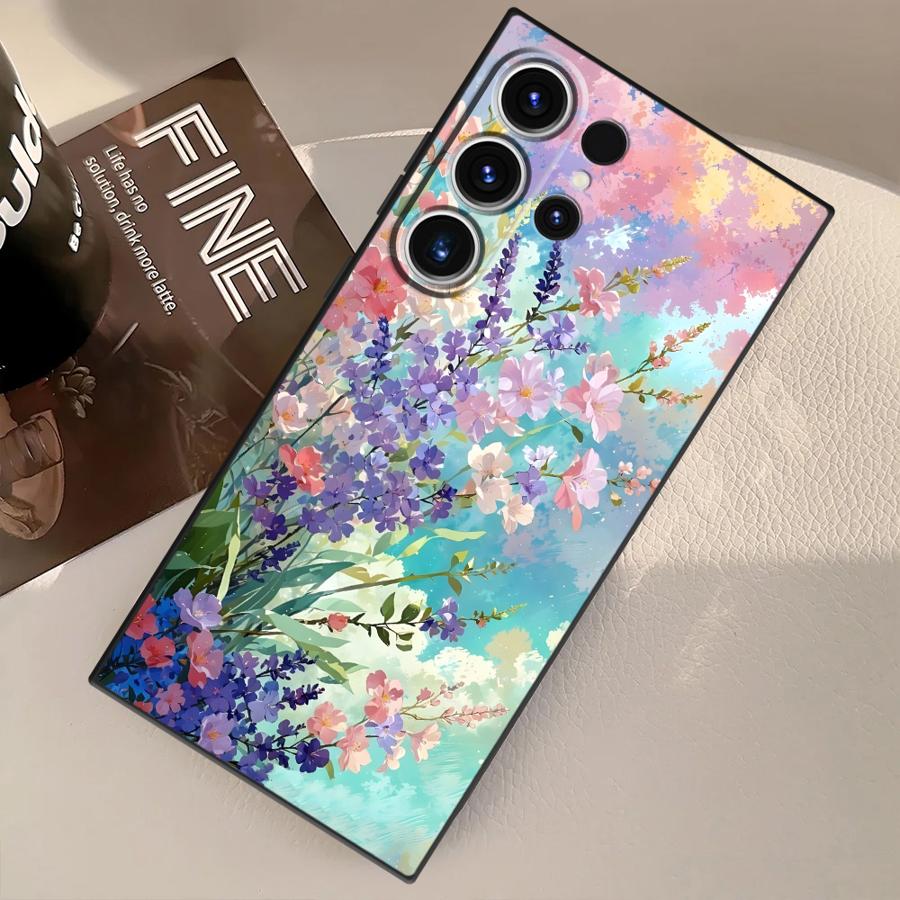 Cartoon Flower Case for Samsung Galaxy S26 Ultra Note 20 8 9 10 S10 S9 S24 S20 Ultra S25 Plus S23 S21 FE Funda Phone Cover