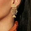 11119 European and American jewelry, new classic retro exaggerated personality fishbone alloy dripping earrings