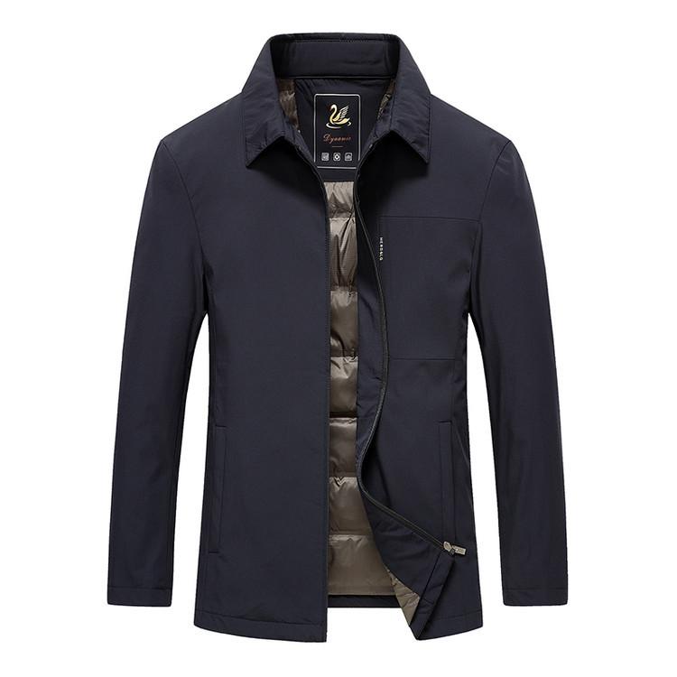 2026 Autumn/Winter Men s High-End Patchwork Goose Down Jacket - Warm Lapel Coat 180