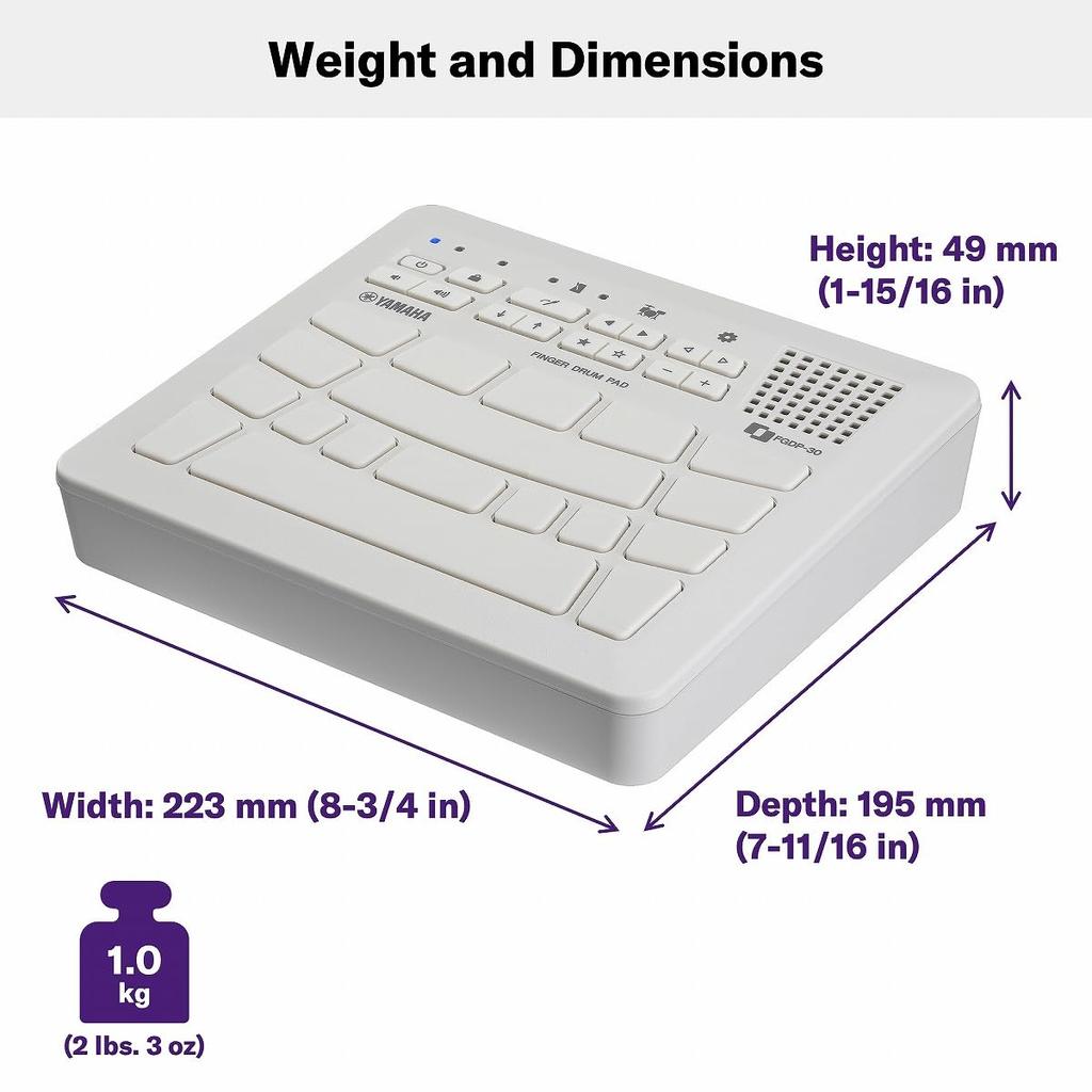 YAMAHA Finger Drum Pad Speaker Rechargeable Built-in FGDP-30