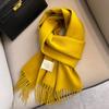 Womens White Wool Scarf Winter Warm Tassel Narrow Couple Style Student Fashion