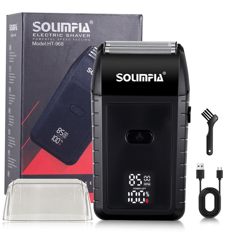 New Rotary Double-Blade Men s Razor, Portable USB Rechargeable, Digital Display, Home Use & Whitening Feature