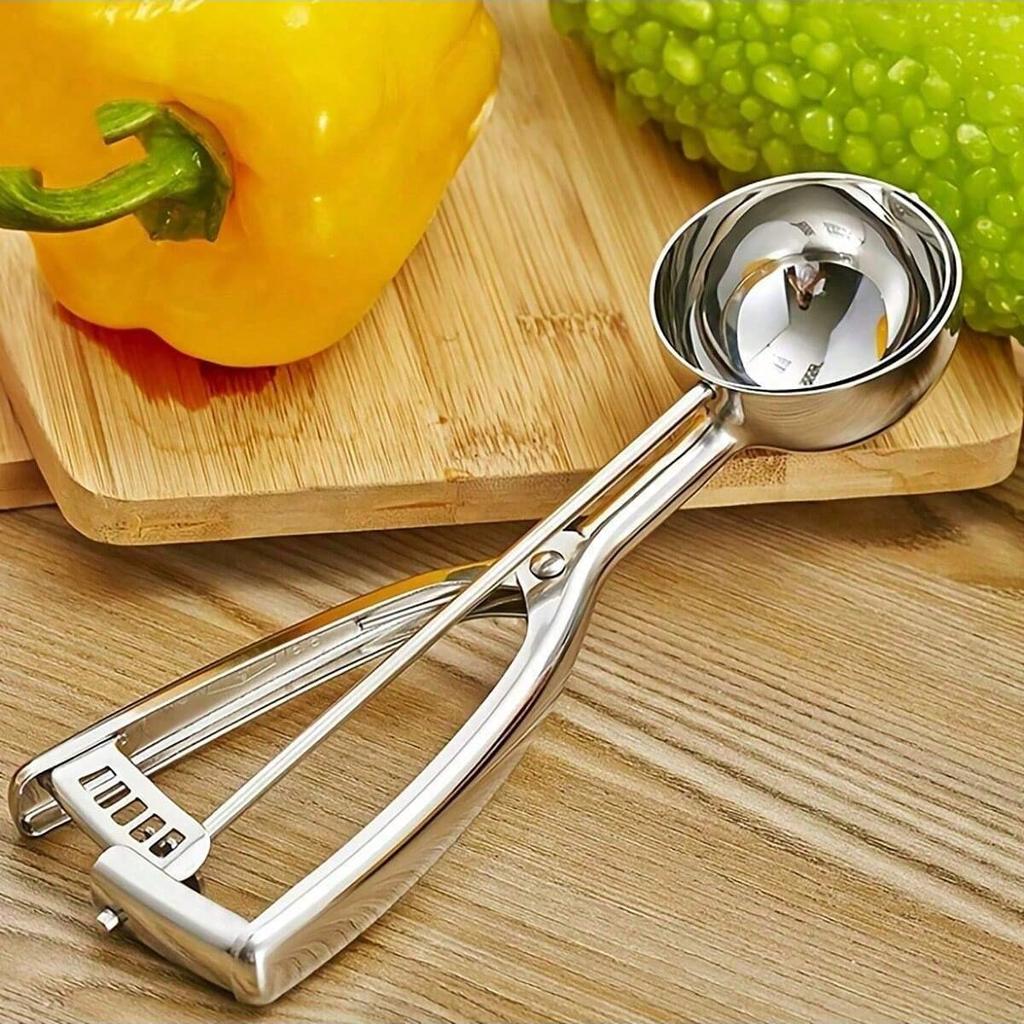 1Pcs Ice Cream Scoops Stainless Steel, Stainless Steel Cookie Dough Scoops, Cookie Scoops For Baking, Ice Cream Scooper With Trigger Release,S/M/L
