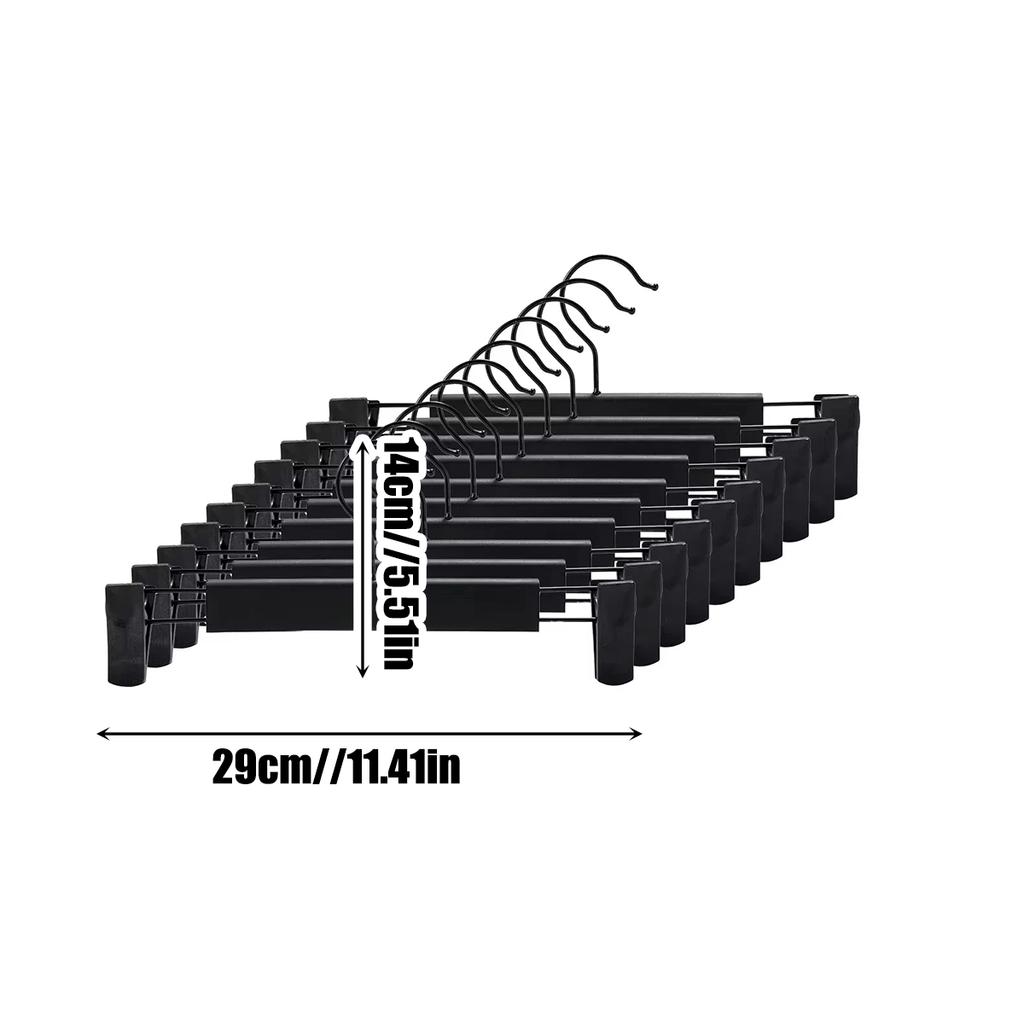 10Pcs/Pack Home Frosted Plastic Trouser Rack Strong Seamless Clip Hangers To Dry Clothes With Non-Slip Clips