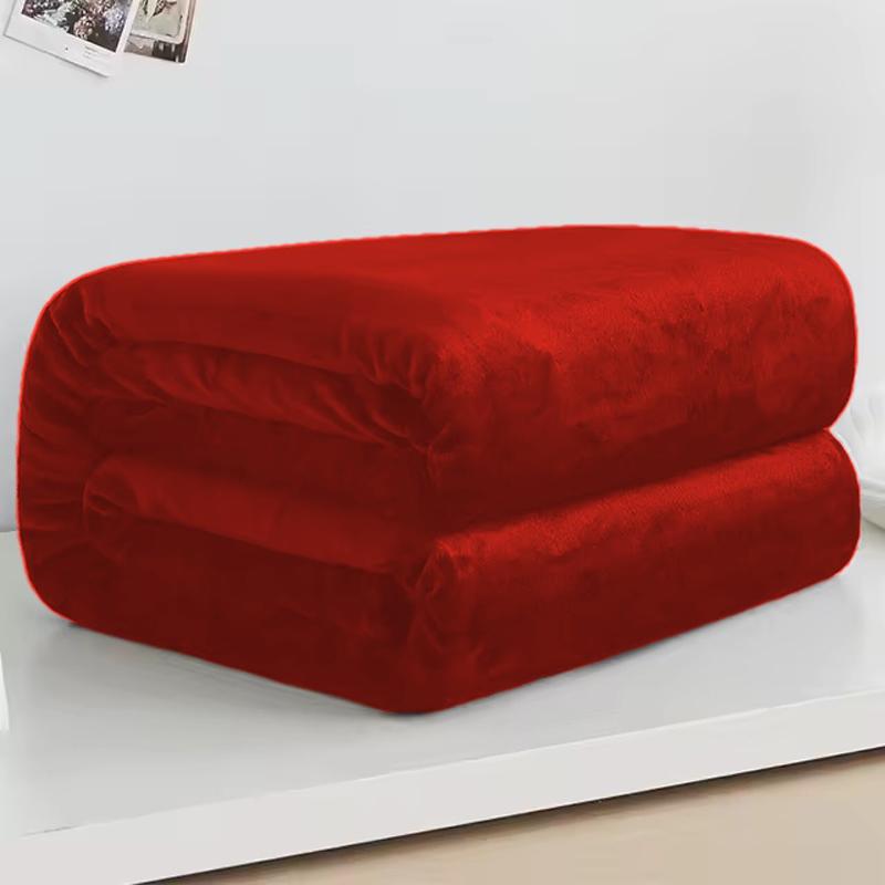 

WOSTAR Winter Warm Flannel Bed Blanket 310GSM Thick Fluffy Coral Fleece Sofa Throw Extra Large Size Microfiber Plush Bedspread 100x70cm