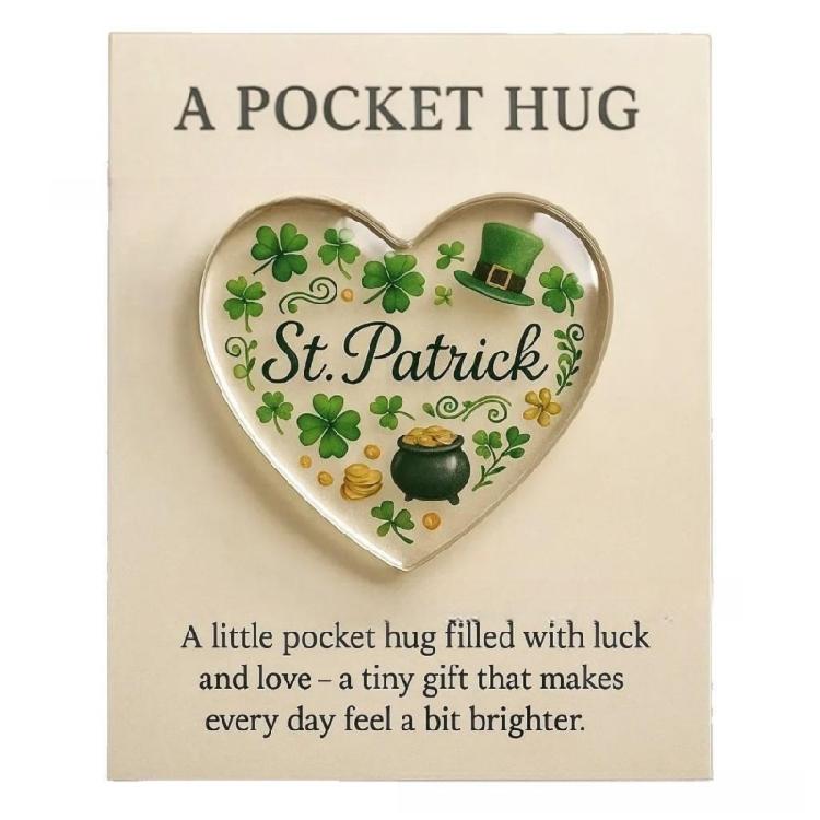 

Holiday Theme Encouragement Card with Heart Shape Acrylic Charm For Patricks Day Celebration And Festival Gift Giving 1