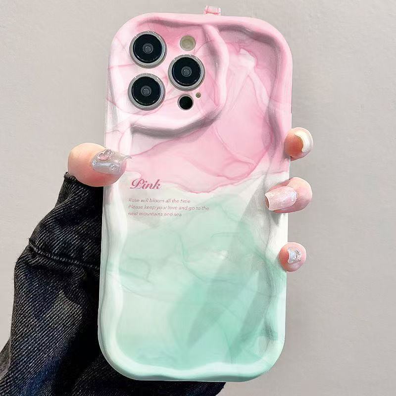 Purple Smudge Is Suitable for Iphone16promax Mobile Phone Case Apple 15 Anti-drop 14 Pro Japan and Korea 13/12 Women 11