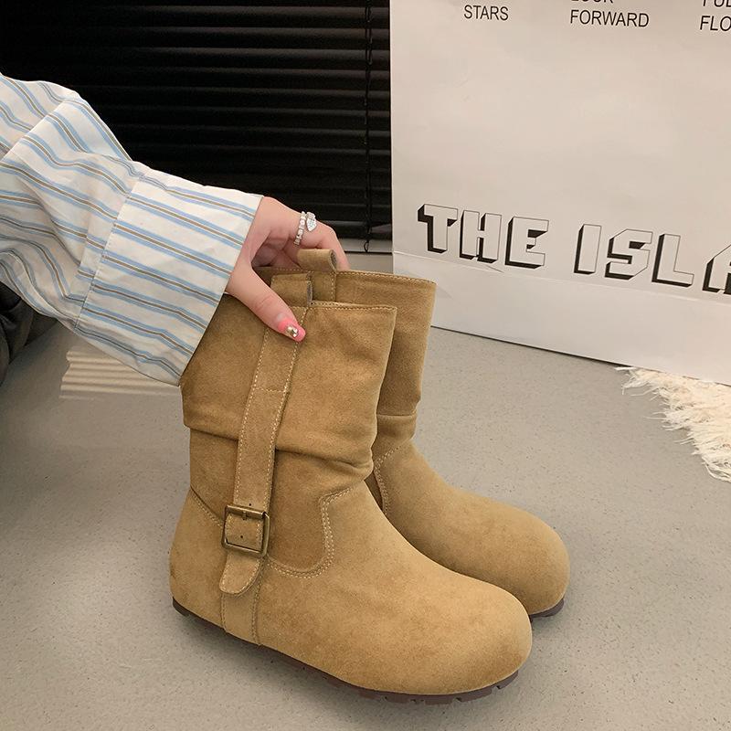 2025 New Autumn Round Head Comfortable Temperament Trendy Fashion Versatile Korean Style Short Boots Women Comfortable Fashion Boots Women