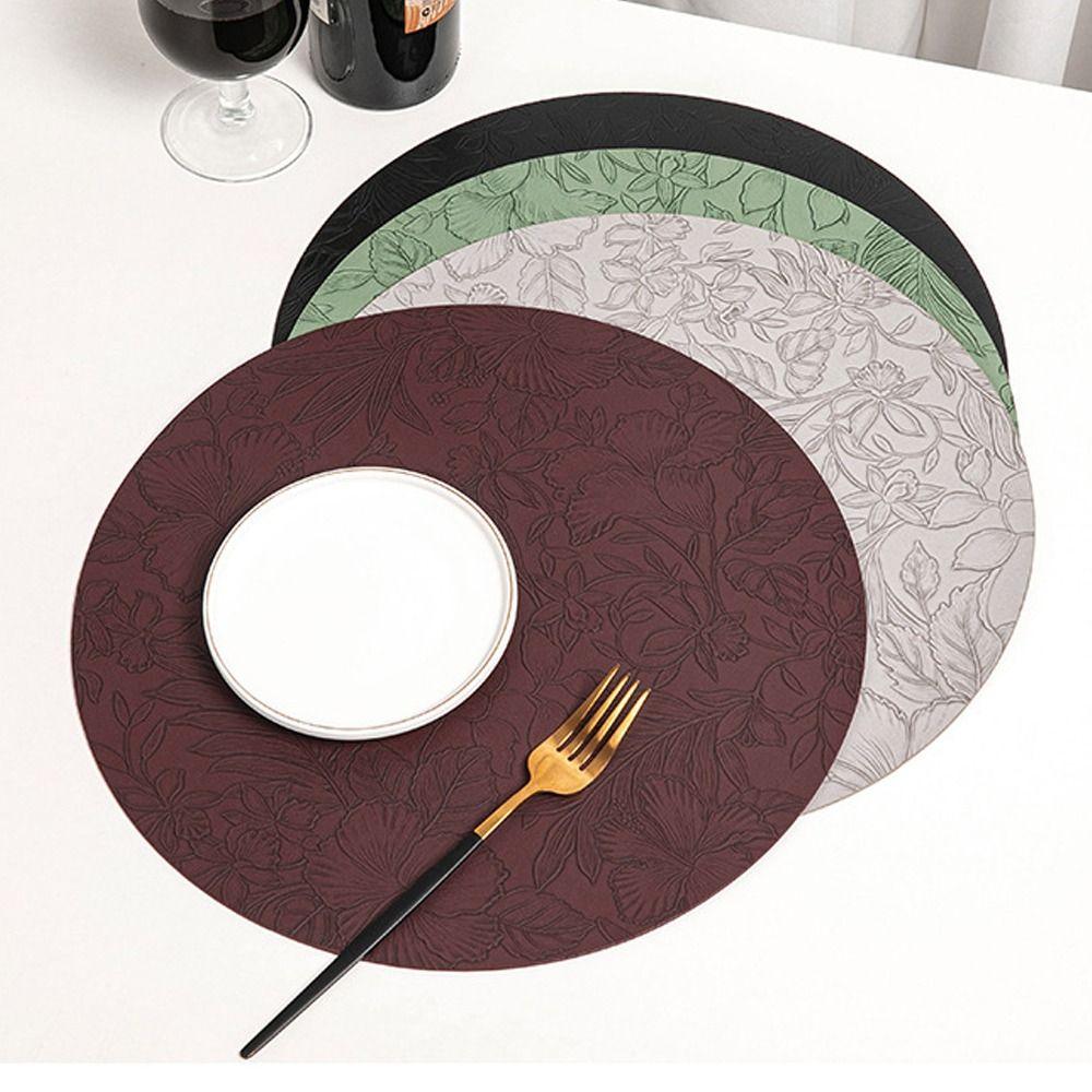 Round Dining Table Place Mats Anti Slip Coaster New Placemats Household