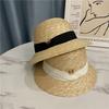 Dome Short Edge Straw Hat Female Audrey Lampshade Bell Hat Summer Shade Basin Hat Top Hat