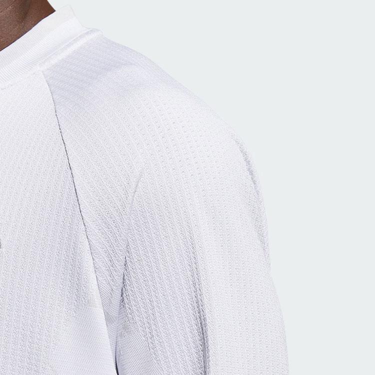 Adidas Ultimate365 Tour Primeknit Logo Print Golf Long Sleeve Polo Shirt Men Polo Shirts Light-Gray IL9637