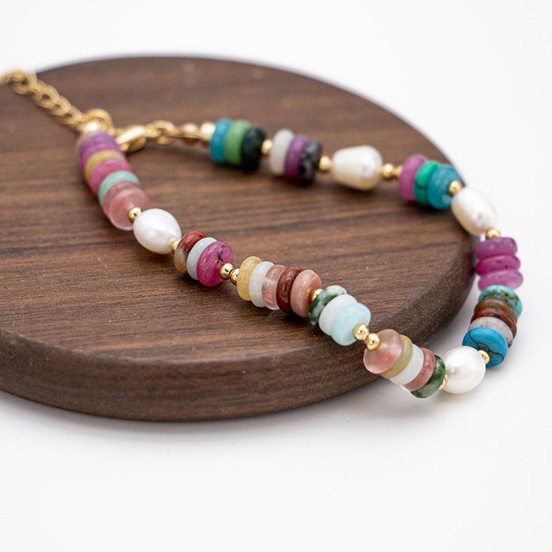Dopamine Tourmaline & Freshwater Pearl Necklace - 2024 High-End Clavicle Chain