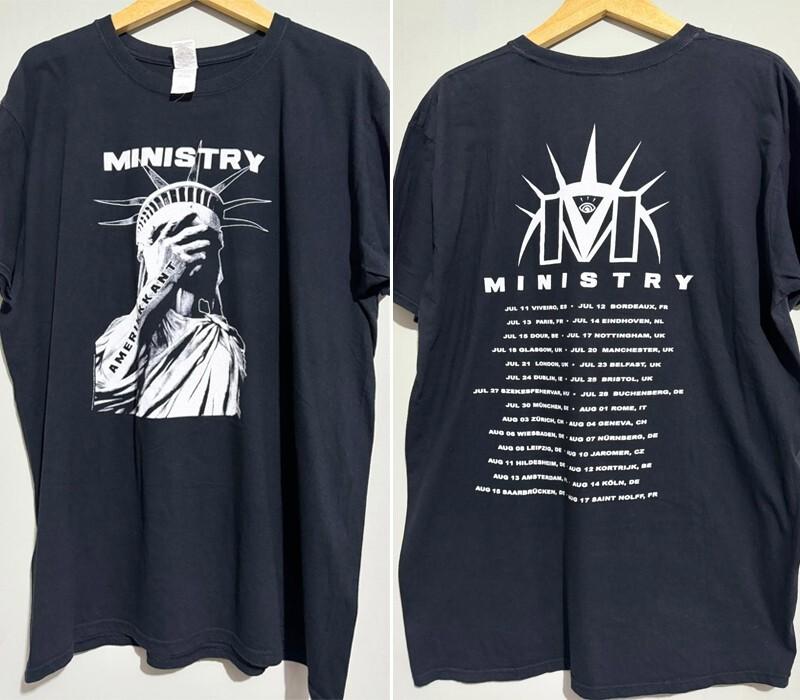 90s Ministry band 2 side Basic Black Short sleeve Unisex  vtg Unisex T-Shirt XXXL