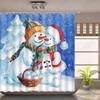 Christmas Shower Curtain Sets Vintage Red Truck Xmas Ball Pine Tree Snowman Winter New Year Gift Bathroom Decor Bath Curtains