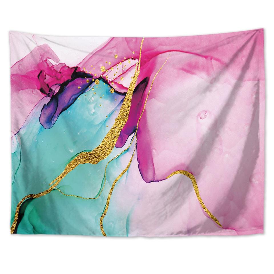 Tapestry Quicksand Wall Covering Marble Background Cloth Flow Pattern Decorative  Blue  Living Room  Decoration
