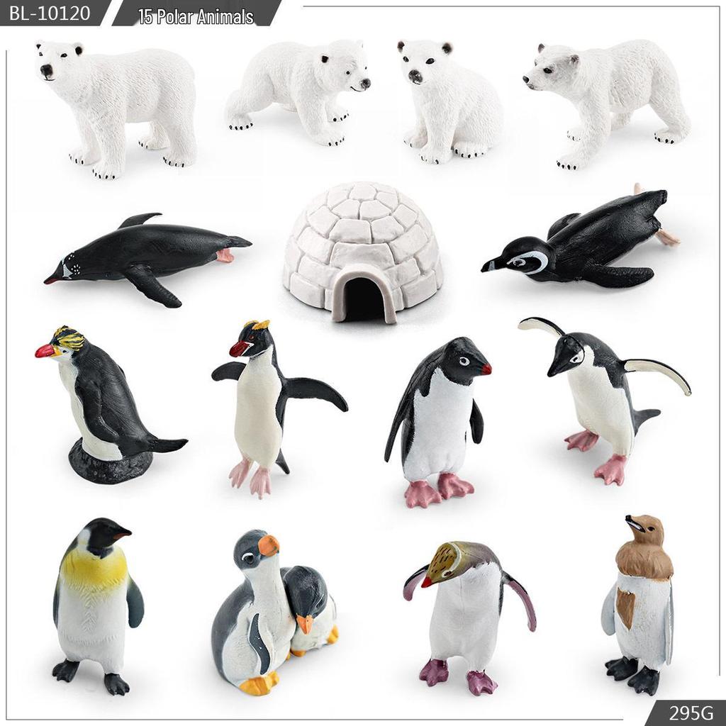 Realistic Arctic Animal Models: Polar Bear, Arctic Fox, Seal, Walrus, Whale